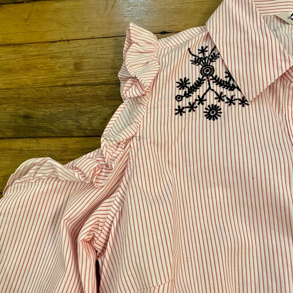 NANETTE LEPORE Cold Shouder Ruffle Button Down NWT - Picture 7 of 10